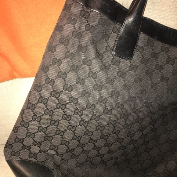 100% Authentic Gucci Tote Bag Purse Black - Picture 2 of 3